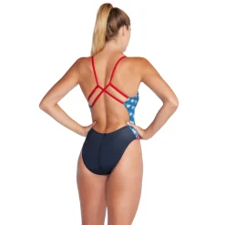 Training|One Pieces-Speedo Printed Endurance + Strappy Back One Piece Navy