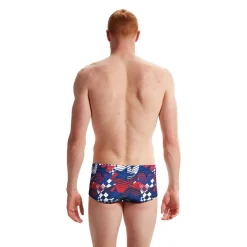 Briefs-Speedo Printed Euro Brief Blue Red