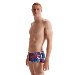 Briefs-Speedo Printed Euro Brief Blue Red