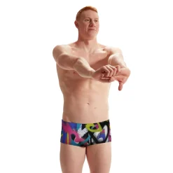 Briefs-Speedo Printed Euro Brief Blue Pink Yellow