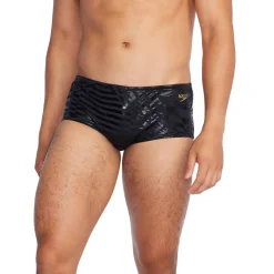 Briefs-Speedo Printed Euro Brief-Deep Storm Black