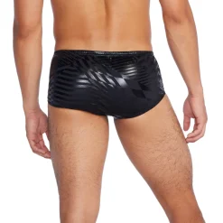 Briefs-Speedo Printed Euro Brief-Deep Storm Black