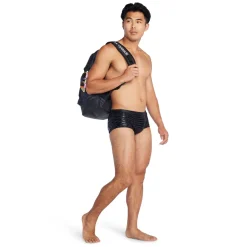Briefs-Speedo Printed Euro Brief-Deep Storm Black