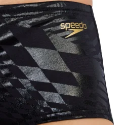 Briefs-Speedo Printed Euro Brief-Deep Storm Black