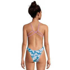 Fitness|Training-Speedo Printed Fixed Back One Piece Blue