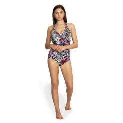 One Pieces|Fitness-Speedo Printed Halter One Piece Fuchsia