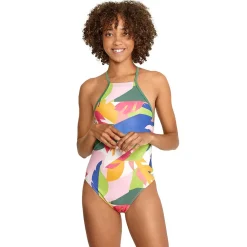 Fitness|Training-Speedo Printed High Neck One Piece Block Tropics