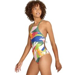 Fitness|Training-Speedo Printed High Neck One Piece Block Tropics
