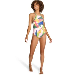Fitness|Training-Speedo Printed High Neck One Piece Block Tropics