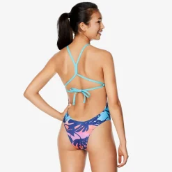 Fitness|Training-Speedo Printed High Neck One Piece Blue Atoll
