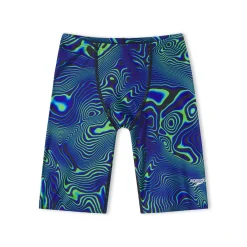 Jammers|Boys Training-Speedo Printed Jammer Neon Blue