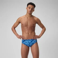 Briefs-Speedo Printed One Brief Sea Stripe-Servres Blue