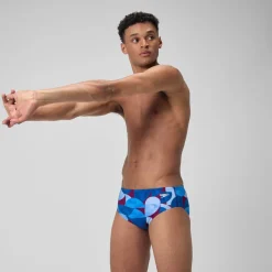 Briefs-Speedo Printed One Brief Geo Dome-Punch Blue