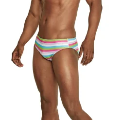 Briefs-Speedo Printed One Brief Multi Stripe - Green Gecko