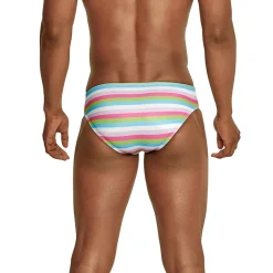 Briefs-Speedo Printed One Brief Multi Stripe - Green Gecko