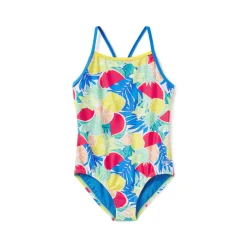 Girls Training|Girls Swimwear-Speedo Printed Propel Back One Piece Super Sonic Blue