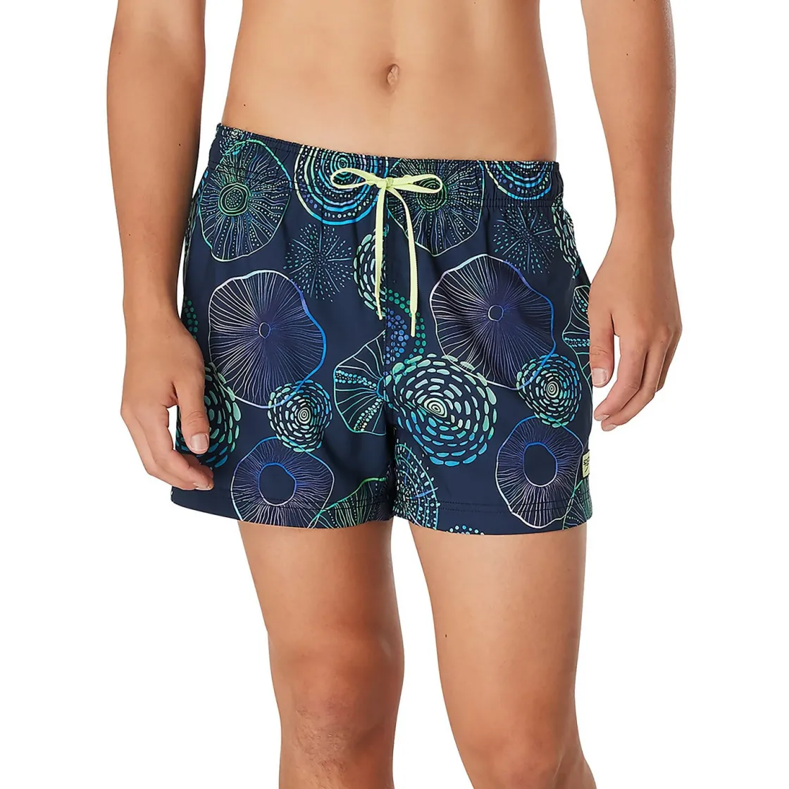 Swim Trunks & Boardshorts-Speedo Printed Redondo Edge Volley 14" Sharp Green