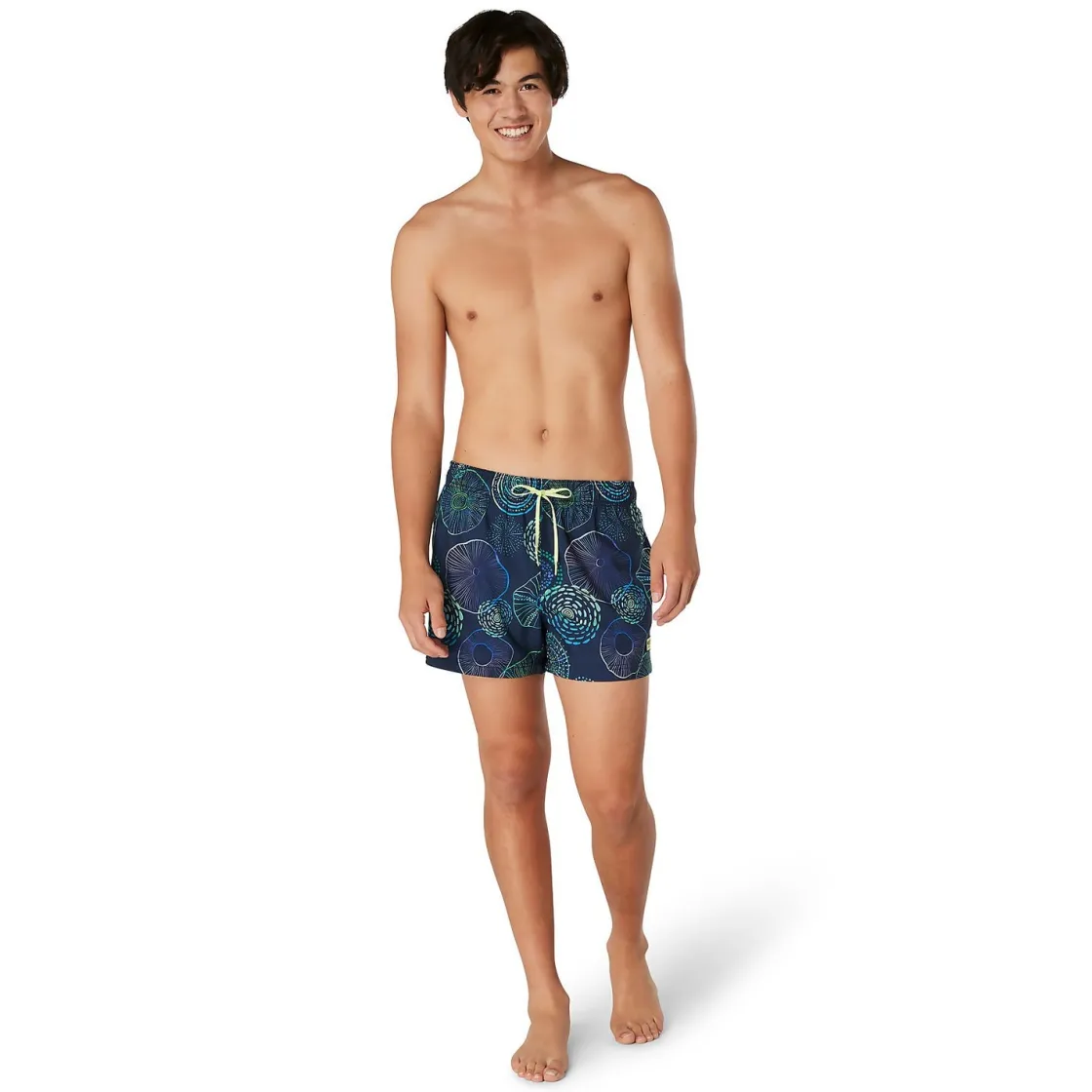 Swim Trunks & Boardshorts-Speedo Printed Redondo Edge Volley 14" Sharp Green