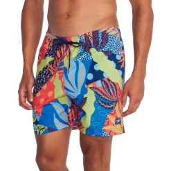 Swim Trunks & Boardshorts-Speedo Printed Redondo Edge Volley 17" Blue