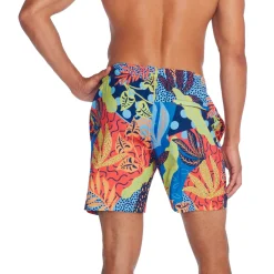 Swim Trunks & Boardshorts-Speedo Printed Redondo Edge Volley 17" Blue