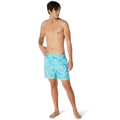 Swim Trunks & Boardshorts-Speedo Printed Redondo Edge Volley 17