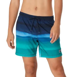 Swim Trunks & Boardshorts-Speedo Printed Redondo Edge Volley 17" Blue