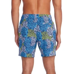 Swim Trunks & Boardshorts-Speedo Printed Redondo Edge Volley 17" Blue