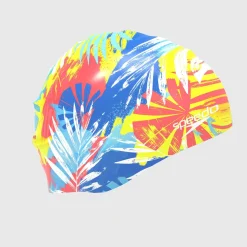 Caps-Speedo Printed Silicone Cap Punch Blue