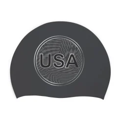 Caps-Speedo Printed Silicone Cap Charcoal Gray
