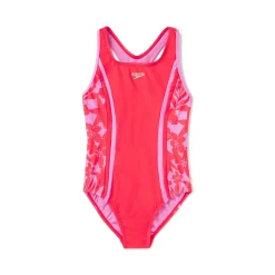 Girls Training|Girls Swimwear-Speedo Printed Splice Racerback One Piece Bittersweet Red