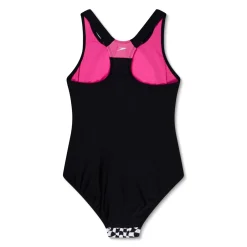 Girls Training|Girls Swimwear-Speedo Printed Sport Splice One Piece Speedo Black