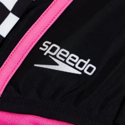 Girls Training|Girls Swimwear-Speedo Printed Sport Splice One Piece Speedo Black
