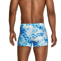 Square Legs-Speedo Printed Square Leg White Blue