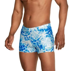 Square Legs-Speedo Printed Square Leg White Blue