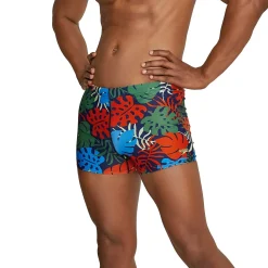 Square Legs-Speedo Printed Square Leg Dark Ivy
