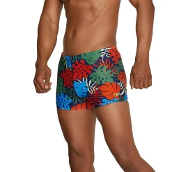 Square Legs-Speedo Printed Square Leg Dark Ivy