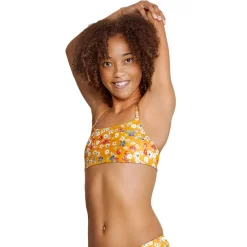 Two Pieces-Speedo Printed Strappy Bikini Top Yellow