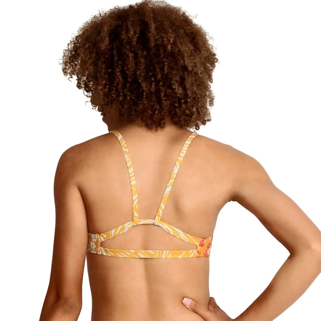 Two Pieces-Speedo Printed Strappy Bikini Top Yellow