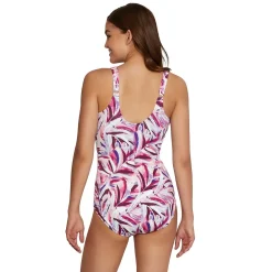 Fitness|One Pieces-Speedo Printed Sweetheart One Piece Fuchsia