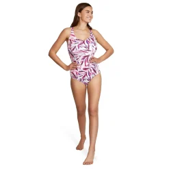 Fitness|One Pieces-Speedo Printed Sweetheart One Piece Fuchsia