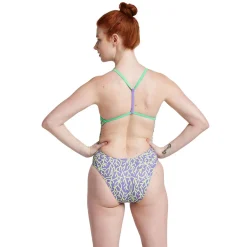 Fitness|Training-Speedo Printed T-Back One Piece Coral Flow