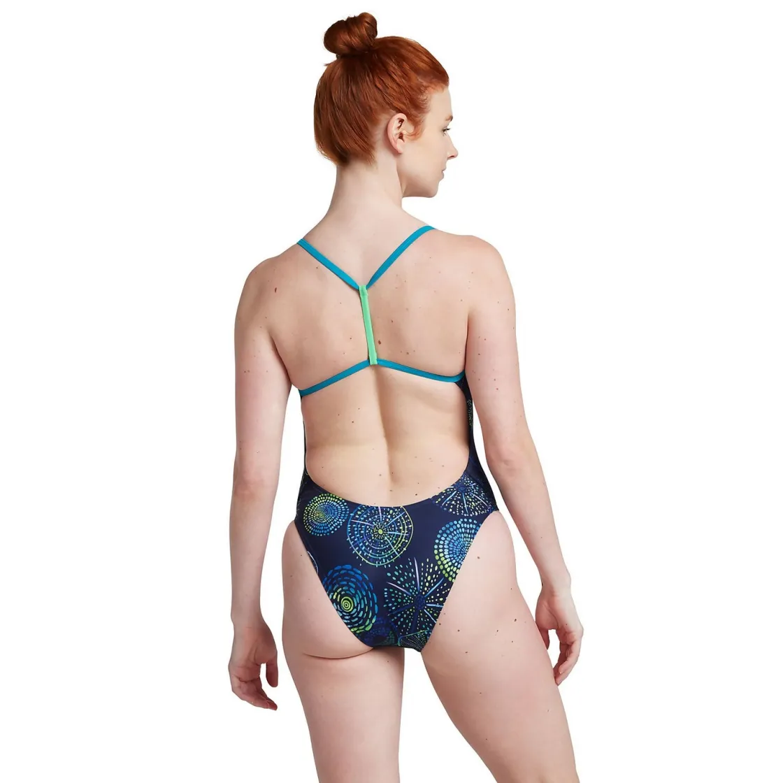 Fitness|Training-Speedo Printed T-Back One Piece Peacoat