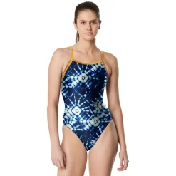 Fitness|Training-Speedo Printed The One Back One Piece Wavelet Blue