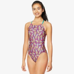 Fitness|Training-Speedo Printed Tie Back One Piece Pink