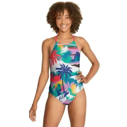 Fitness|Training-Speedo Printed Tie Back One Piece Summer Scenic