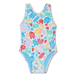 Girls Training|Girls Swimwear-Speedo Printed Toddler Snapsuit One Piece White