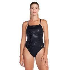 Racing|Fitness-Speedo Printed Tri Back One Piece Black