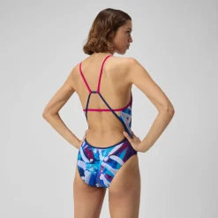 Racing|Fitness-Speedo Printed Tri Back One Piece Paint Splash-Magenta Haze