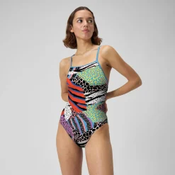 Racing|Fitness-Speedo Printed Tri Back One Piece Montage Mayhem