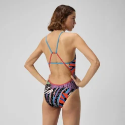 Racing|Fitness-Speedo Printed Tri Back One Piece Montage Mayhem